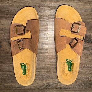 Antatomico Birkenstock Like Leather Footbed Flor Sandals EU 44 New